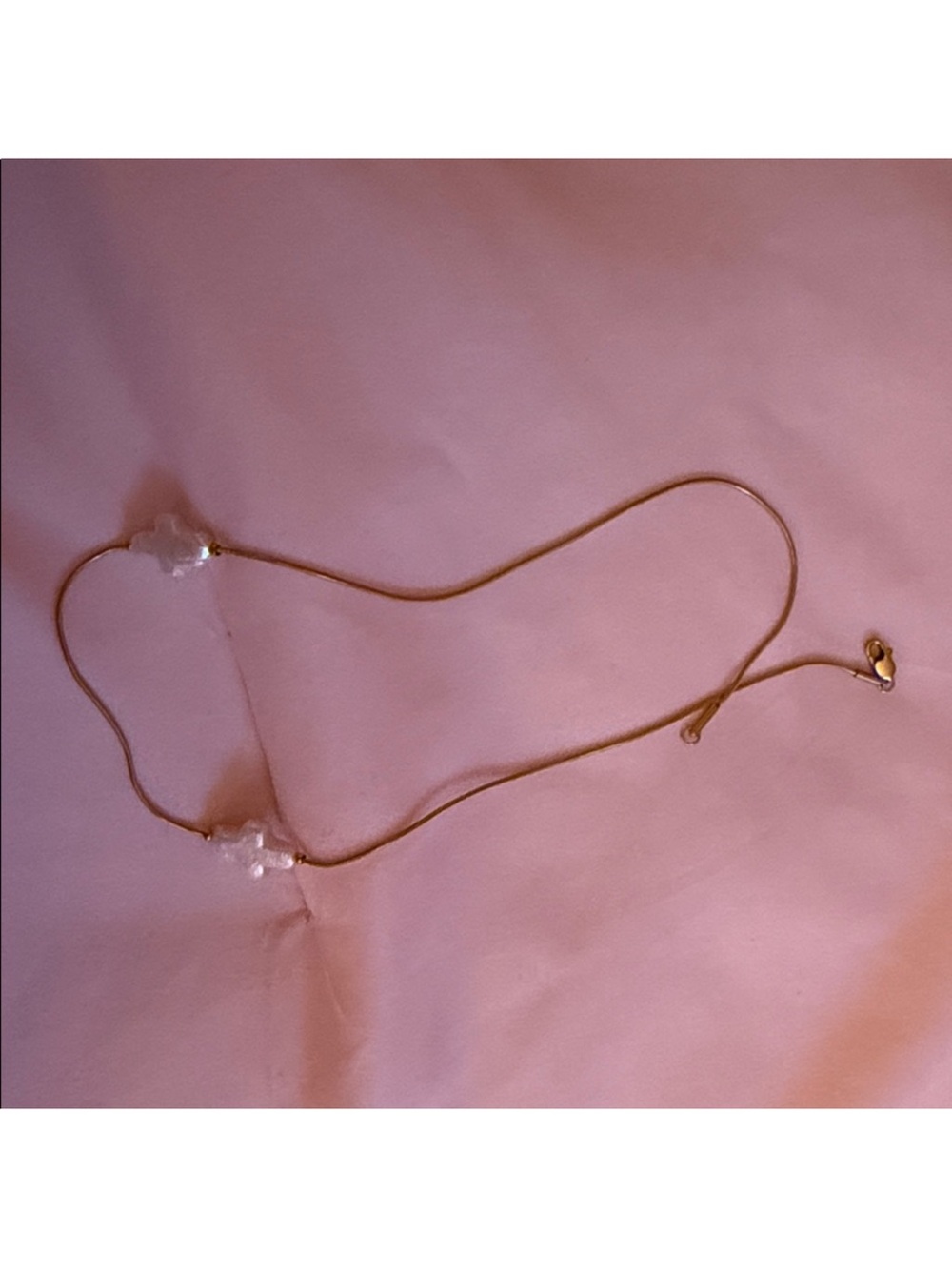 Gold Tone Necklace with Clear Crystal Cluster Accents